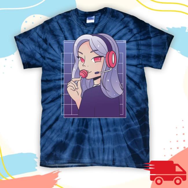 Official Anime Gamer Girl Lollipop Cute Tie-Dye Hoodie Official Anime Gamer Girl Lollipop Cute Tie-Dye Hoodie