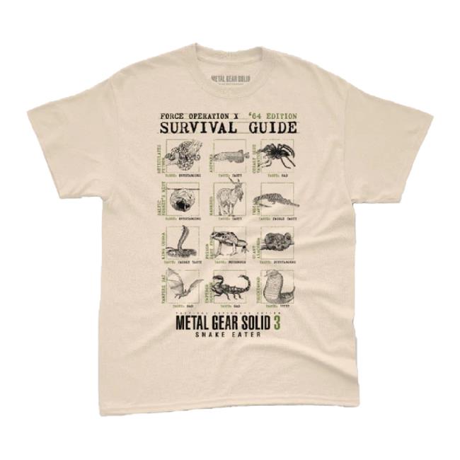Original Official Konami Shop Merch Store Mgs3 Survival Guide T-Shirt Officialkonamishop Original Official Konami Shop Merch Store Mgs3 Survival Guide T-Shirt Officialkonamishop