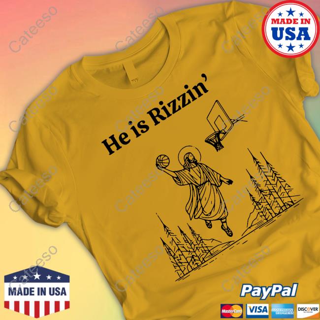 Fat Kid Deals Store He Is Rizzen' Easter Basketball Hoodie