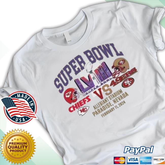 Original Official Official Kansas City Chiefs Vs San Francisco 49Ers Super Bowl Lviii Allegiant Stadium Paradise Nevada February 11, 2024 Sweater Original Official Official Kansas City Chiefs Vs San Francisco 49Ers Super Bowl Lviii Allegiant Stadium Paradise Nevada February 11, 2024 Sweater