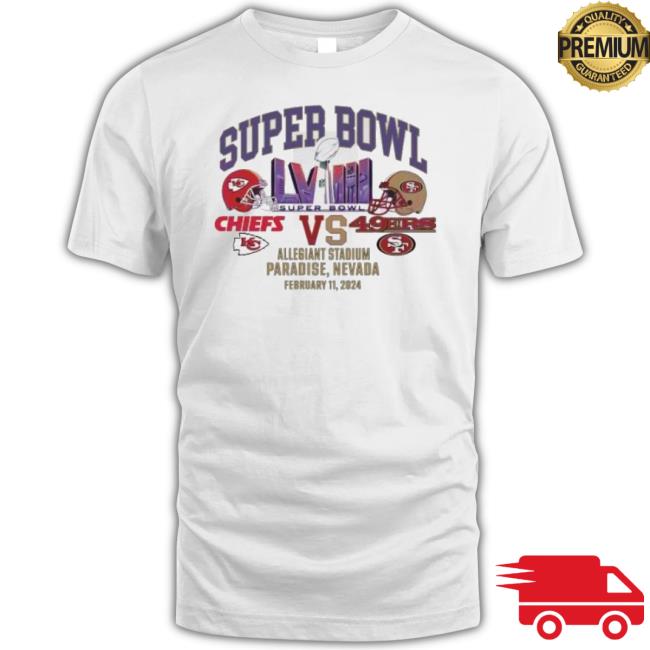 Original Official Official Kansas City Chiefs Vs San Francisco 49Ers Super Bowl Lviii Allegiant Stadium Paradise Nevada February 11, 2024 Sweater Original Official Official Kansas City Chiefs Vs San Francisco 49Ers Super Bowl Lviii Allegiant Stadium Paradise Nevada February 11, 2024 Sweater