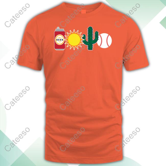 Obviousshirts Store Beer Sun Cactus And Baseball Tee Shirt Obviousshirts Merch Beer Sun Cactus And Baseball Tee Shirts
