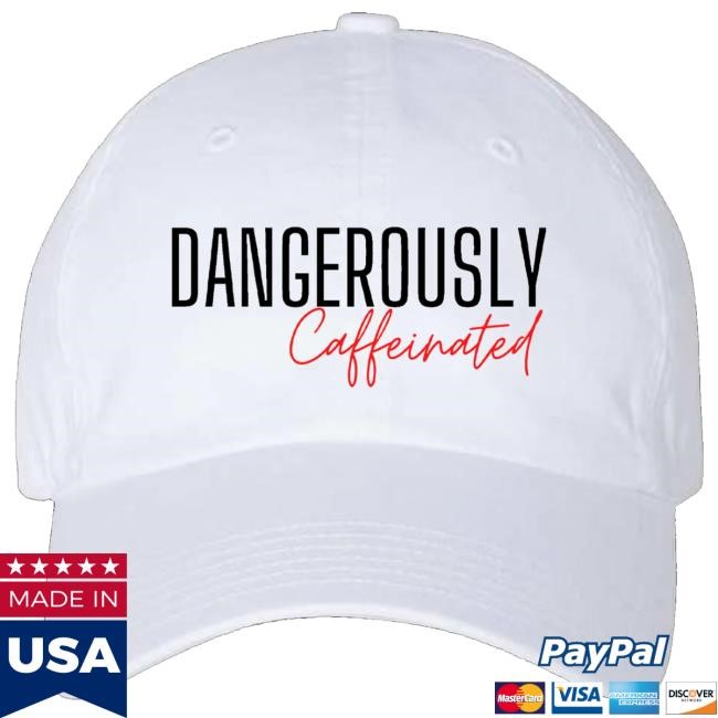 Downrightmerch Kevin Cooney Dangerously Caffeinated Dad Hat White headwear Downrightmerch Kevin Cooney Dangerously Caffeinated Dad Hat White headwear
