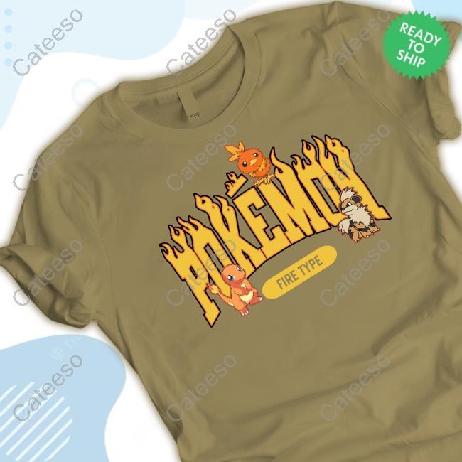 Nat Nat Wearing Pokemon Fire Type Shirt