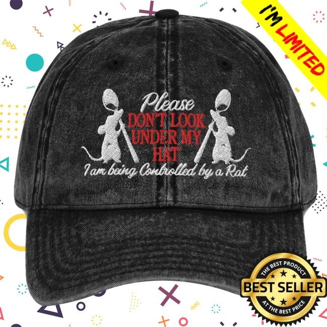 Official Lostbrostradingco Merch Please Don't Look Under My Hat Denim Dad Hat - Black Crewneck Sweatshirt
