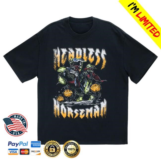 Official Blizzard Merch World Of Warcraft Headless Horseman Glow-In-The-Dark Black Crewneck Sweatshirt