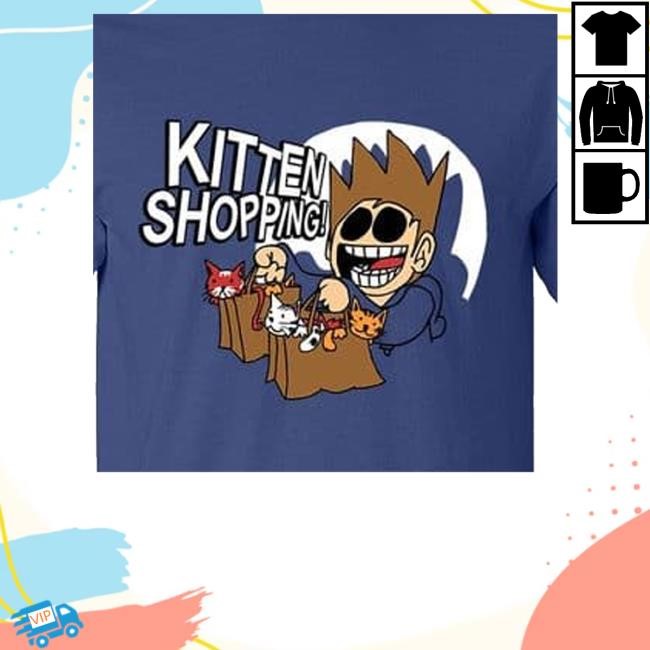 Eddsworld Merch Eddsworld Kitten Shopping T-Shirt, Hoodie, Tank Top, Sweater And Long Sleeve T-Shirt