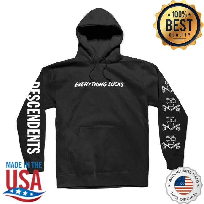 Official Descendents Merch Everything Sucks Pullover Hoodie (Black) Long Sleeve Shirt