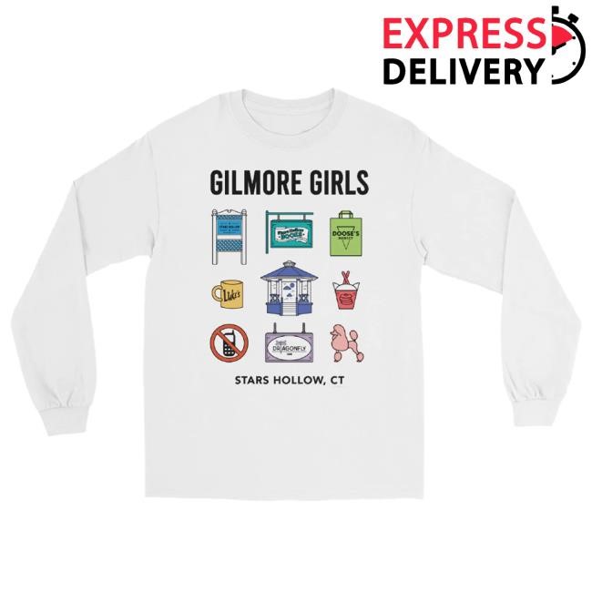 Wbshop Merch Gilmore Girls Stars Hollow Icons Long Sleeve Tee Shirt