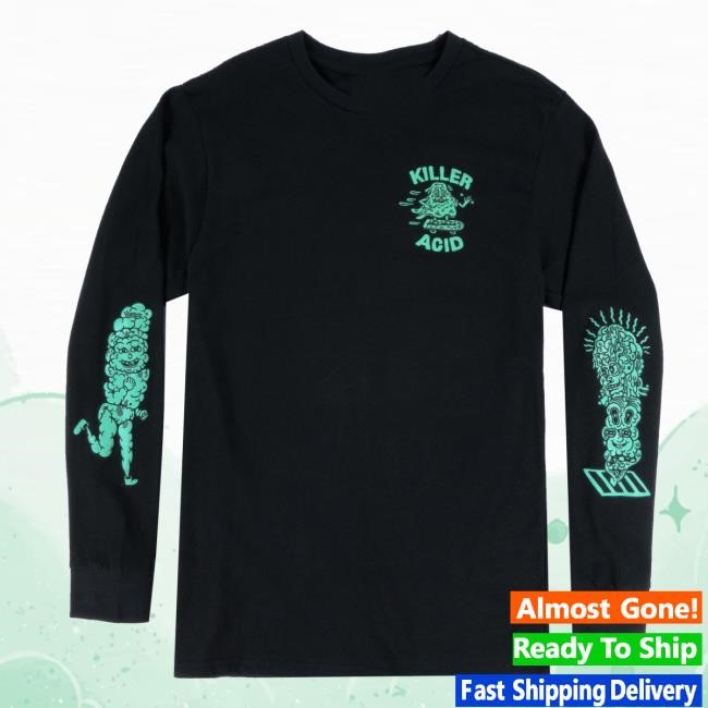 Official Killer Acid Merch Haunted House Glow In The Dark Long Sleeve Tee Official Killer Acid Merch Haunted House Glow In The Dark Long Sleeve Tee
