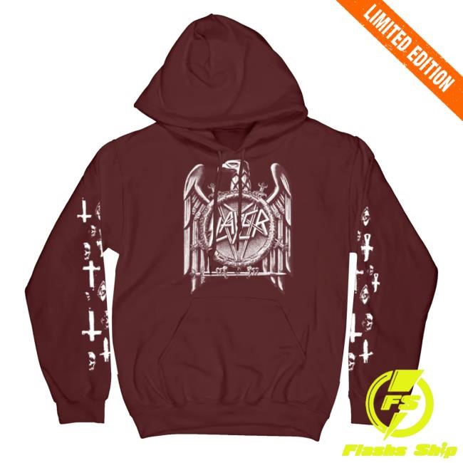 Slayer Eagle Maroon Hooded Sweatshirt Slayer Merch Store Shop