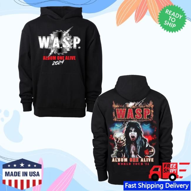 Waspnation Merch W.A.S.P Album One Alive Tour Mens Black Pullover Sweatshirt