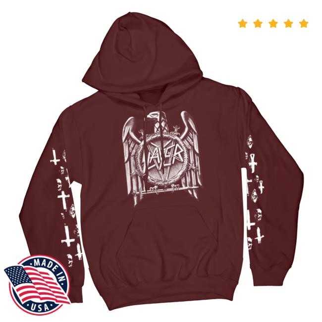 Slayer Eagle Maroon Crewneck Sweatshirt Slayer Merch Store Shop